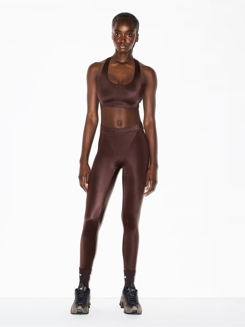 NIKE SKIMS NEW WITH TAGS SHINE V PANEL Leggings 26 inch size XL COLOR PHOENIX